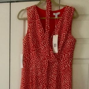 Faux wrap red dress.  Size 12 Silk Fred